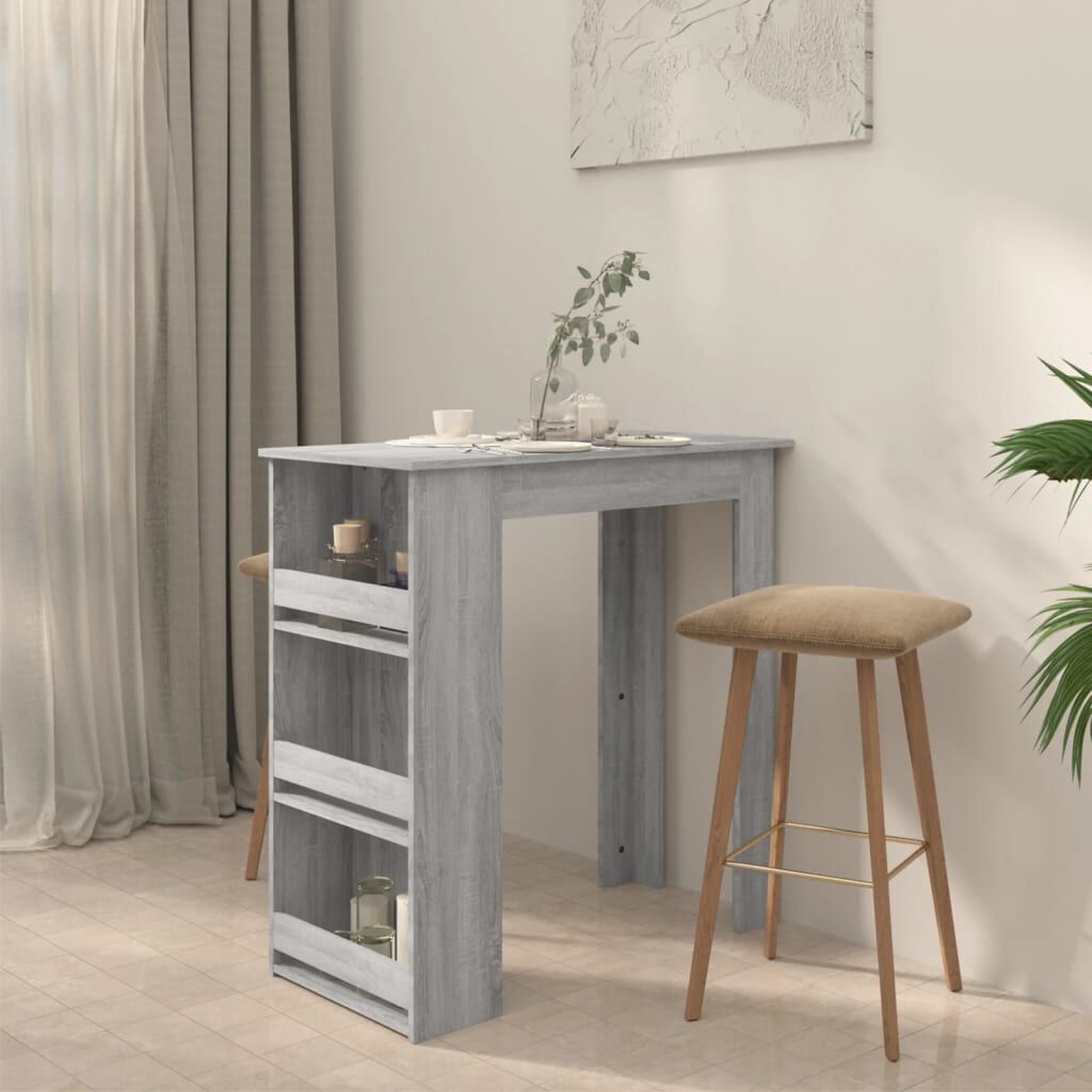 vidaXL Τραπέζι Μπαρ με Ράφια Sonoma Δρυς 102x50x103,5εκ. Επεξεργ. Ξύλο