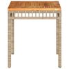 vidaXL Τραπέζι Κήπου Μπεζ 38x38x42 εκ. Συνθετικό Ρατάν & Ξύλο Ακακίας
