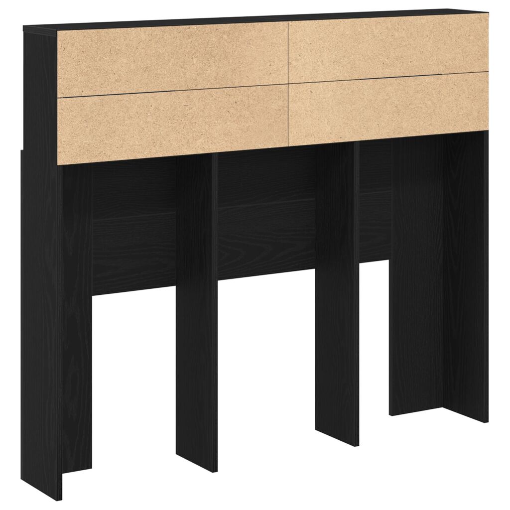 vidaXL Κεφαλάρι Ντουλάπα Μαύρο Δρυς 120x19x103.5 εκ Επεξεργασμένο Ξύλο