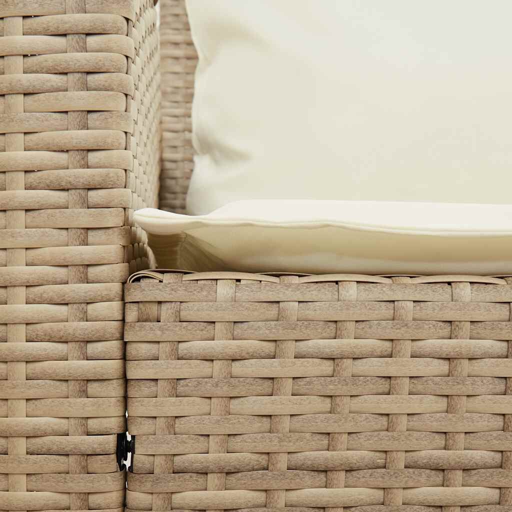 vidaXL Καναπές κήπου 5θέσιος με μαξιλάρια Μπεζ Poly Rattan