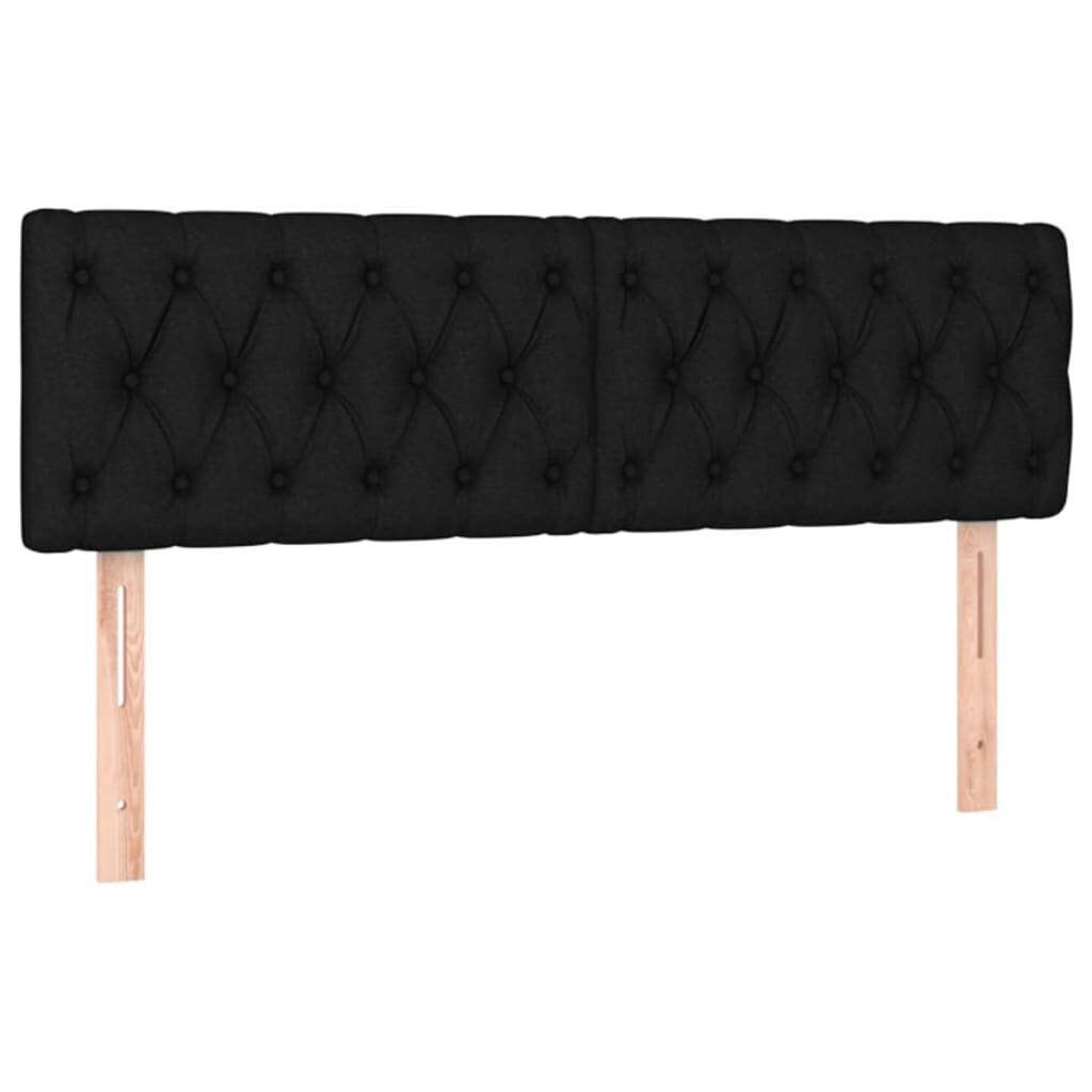 vidaXL Κρεβάτι Boxspring με Στρώμα Μαύρο 140x200 εκ. Υφασμάτινο