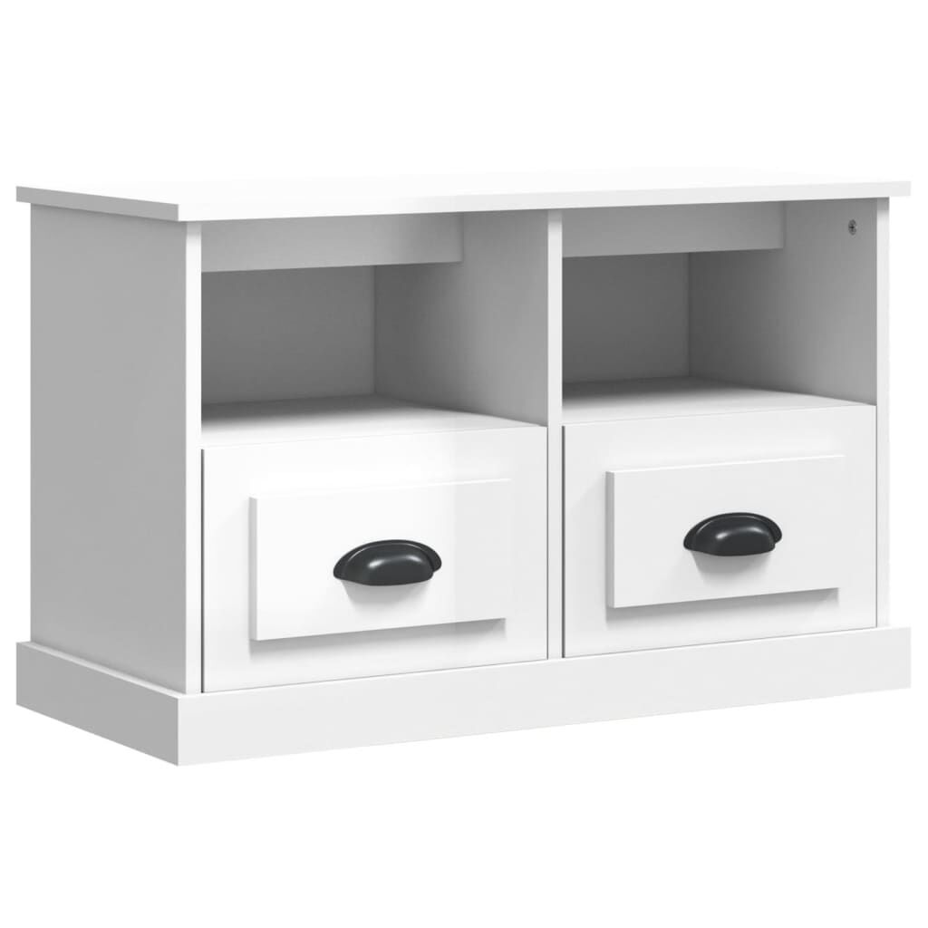vidaXL Έπιπλο Τηλεόρασης Γυαλ. Λευκό 80x35x50 εκ. Επεξεργασμένο Ξύλο