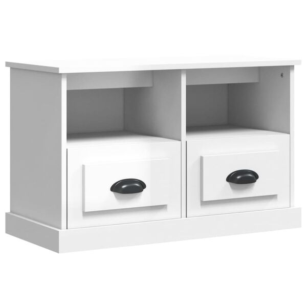 vidaXL Έπιπλο Τηλεόρασης Γυαλ. Λευκό 80x35x50 εκ. Επεξεργασμένο Ξύλο