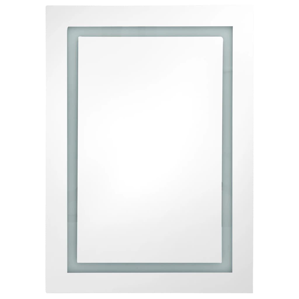 vidaXL Καθρέφτης Μπάνιου με Ντουλάπι & LED Λαμπερό Γκρι 50x13x70 εκ.