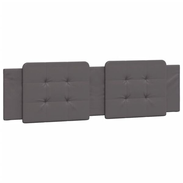 vidaXL Πλαίσιο Κρεβατιού με Κεφαλάρι Γκρι 180x200 εκ. Συνθετικό Δέρμα