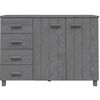 vidaXL Συρταριέρα HAMAR Σκ. Γκρι 113 x 40 x 80εκ. Μασίφ Ξύλο Πεύκου