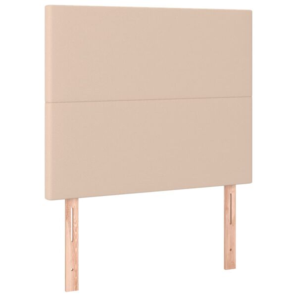 vidaXL Κρεβάτι Boxspring με Στρώμα Καπουτσίνο 90x200εκ.από Συνθ. Δέρμα