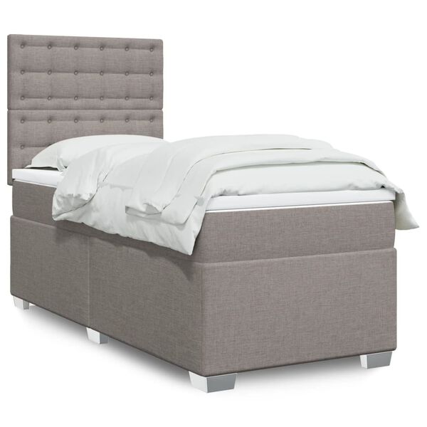 vidaXL &Kappa;&rho;&epsilon;&beta;ά&tau;&iota; Boxspring &mu;&epsilon; &Sigma;&tau;&rho;ώ&mu;&alpha; Taupe 100 x 200 &epsilon;&kappa;. &Upsilon;&phi;&alpha;&sigma;&mu;ά&tau;&iota;&nu;&omicron;