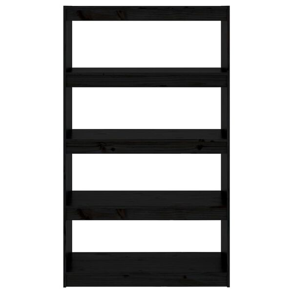 vidaXL Βιβλιοθήκη/Διαχωριστικό Χώρου Μαύρη 80x30x135,5 εκ. Μασίφ Πεύκο