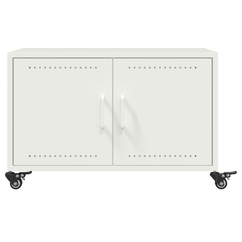 vidaXL Τραπεζάκι Σαλονιού Λευκό 68x50x43,5 εκ. από Ατσάλι