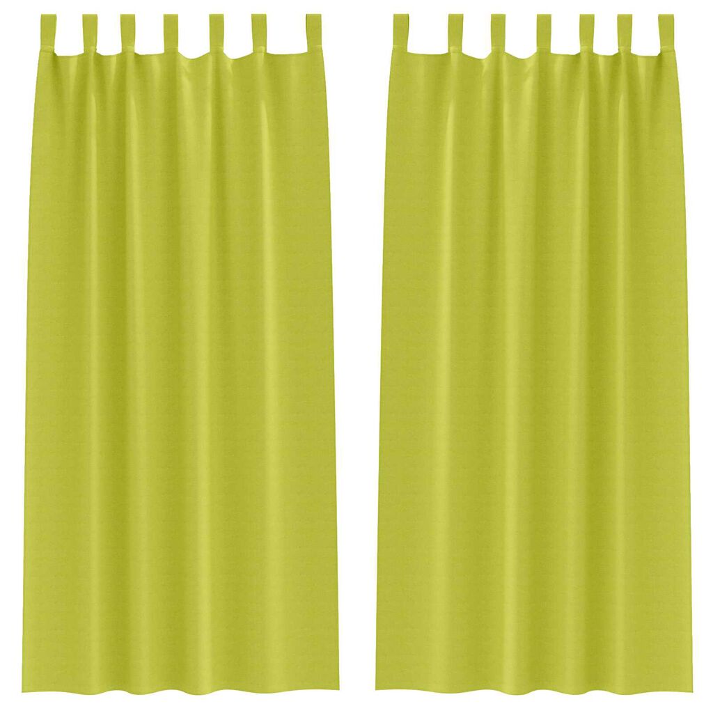 vidaXL Κουρτίνες με κουρτίνες 2 pcs Λαχανί 260 x 140 εκ. Πολυεστέρας
