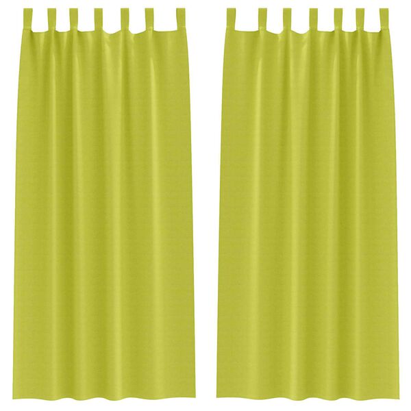 vidaXL Κουρτίνες με κουρτίνες 2 pcs Λαχανί 260 x 140 εκ. Πολυεστέρας