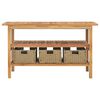 vidaXL Έπιπλο Μπάνιου 132x45x75 εκ. από Μασίφ Ξύλο Teak με 3 Καλάθια