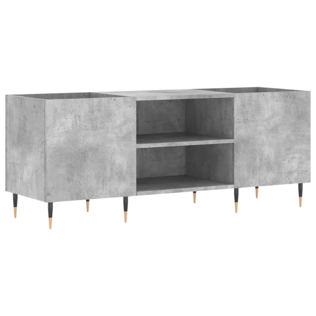 vidaXL Δισκοθήκη Γκρι Σκυροδέματος 121x38x48 εκ. Επεξεργασμένο Ξύλο