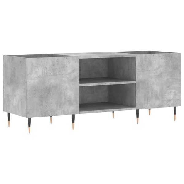 vidaXL Δισκοθήκη Γκρι Σκυροδέματος 121x38x48 εκ. Επεξεργασμένο Ξύλο
