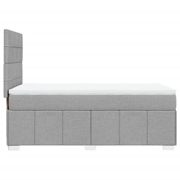 vidaXL Κρεβάτι Boxspring με Στρώμα Ανοιχτό Γκρι 80x200 εκ. Υφασμάτινο