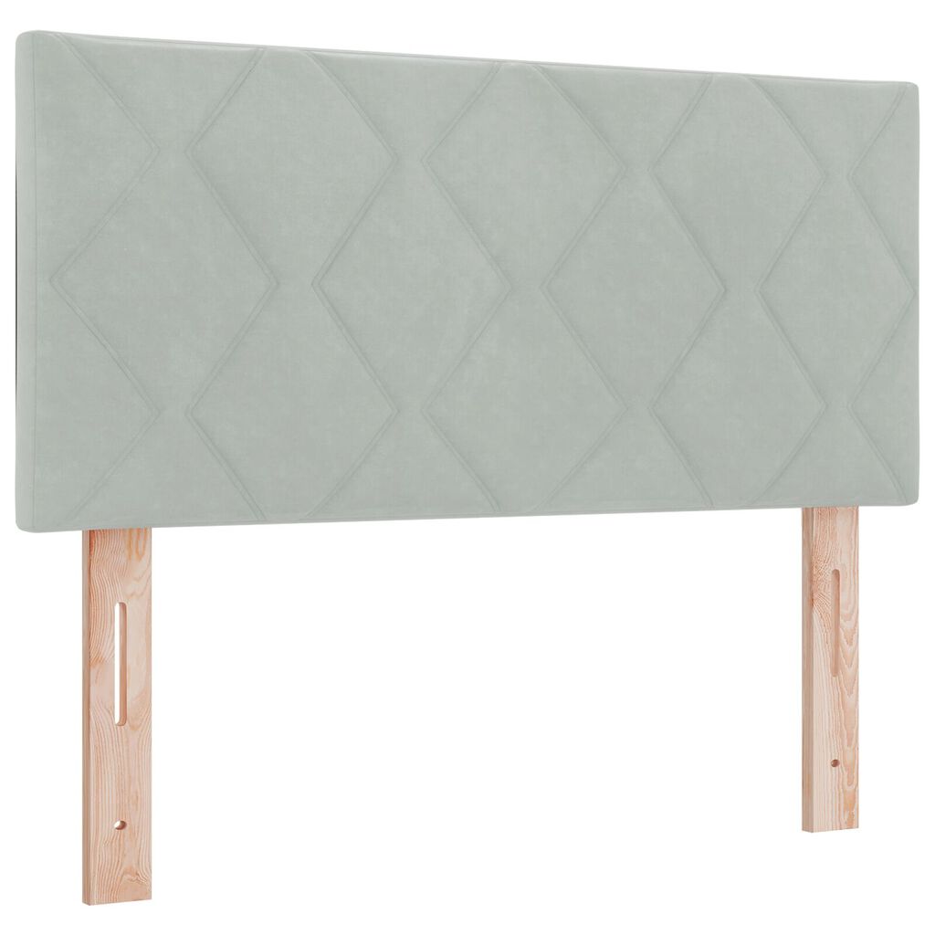 βίνταΧΛ Box Spring Κρεβάτι με Στρώμα Ανοιχτό Γκρι 100x200 εκ Βελούδο