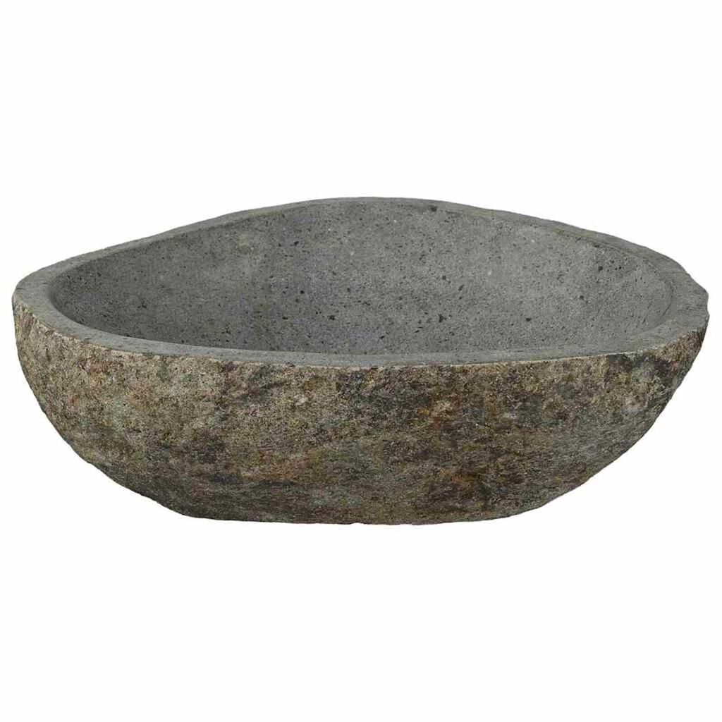 vidaXL Λεκάνη Ανοιχτό γκρι (46-52) x (35-40) x 15 εκ. Πέτρα Ποταμού