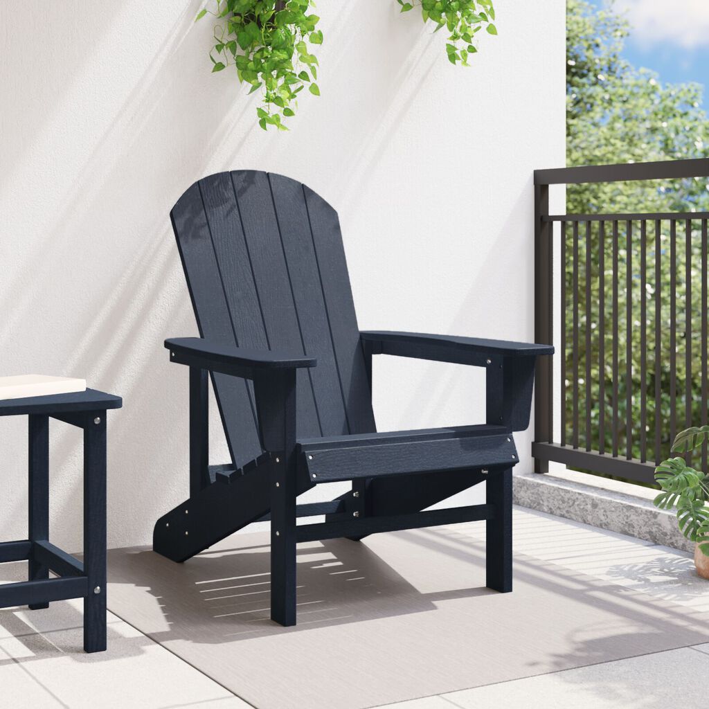 vidaXL Καρέκλα Adirondack Ναυτικό Μπλε 74x82x91 εκ. HDPE