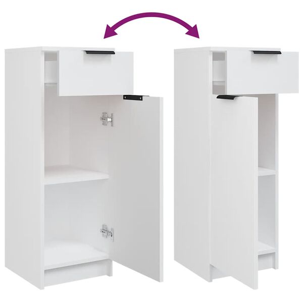 vidaXL Ντουλάπι Μπάνιου Λευκό 32 x 34 x 90 εκ. Επεξεργασμένο Ξύλο