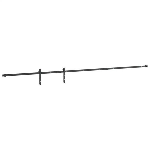 vidaXL Κιτ συρόμενης πόρτας γραφείου 244 cm από ανθρακούχο χάλυβα