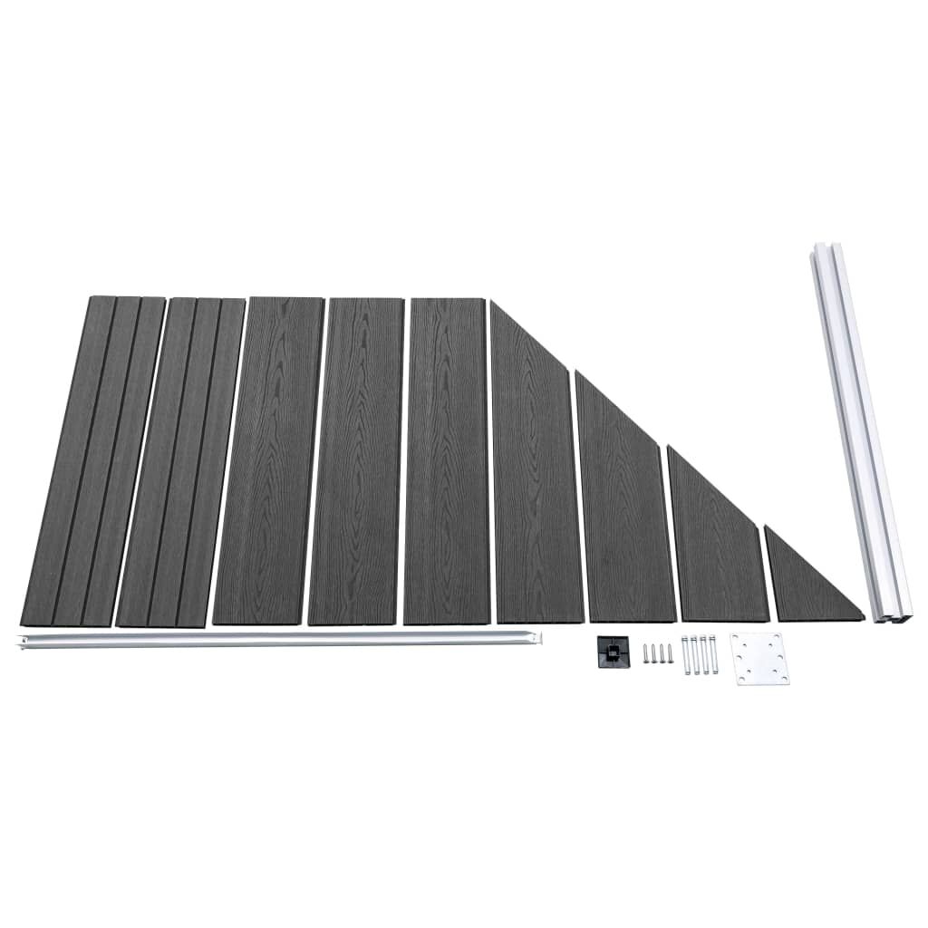 vidaXL Σετ Πάνελ Περίφραξης Μαύρο 619 x (105-186) εκ. από WPC