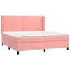 vidaXL Κρεβάτι Boxspring με Στρώμα Ροζ 200x200 εκ. Βελούδινο