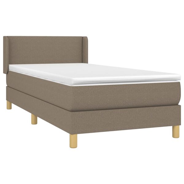 vidaXL &Kappa;&rho;&epsilon;&beta;ά&tau;&iota; Boxspring &mu;&epsilon; &Sigma;&tau;&rho;ώ&mu;&alpha; Taupe 100 x 200 &epsilon;&kappa;. &Upsilon;&phi;&alpha;&sigma;&mu;ά&tau;&iota;&nu;&omicron;