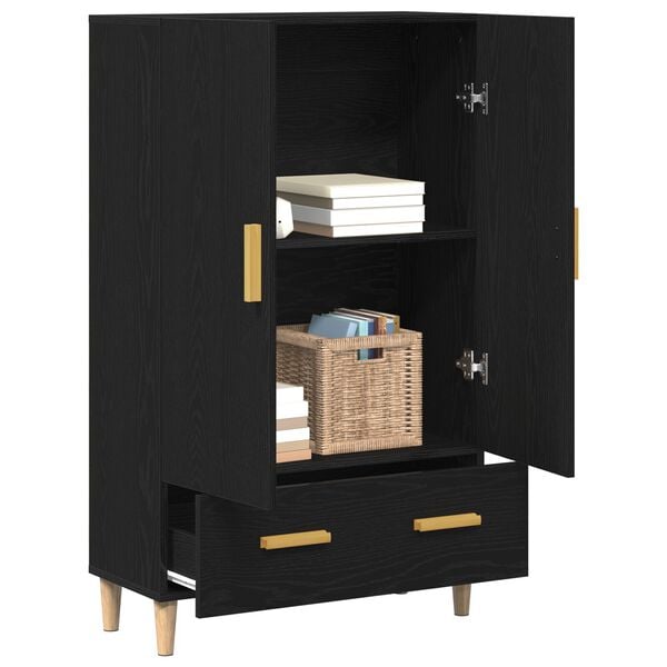 vidaXL Highboard με συρτάρι Μαύρο 70 x 31 x 115 εκ Επεξεργασμένο ξύλο