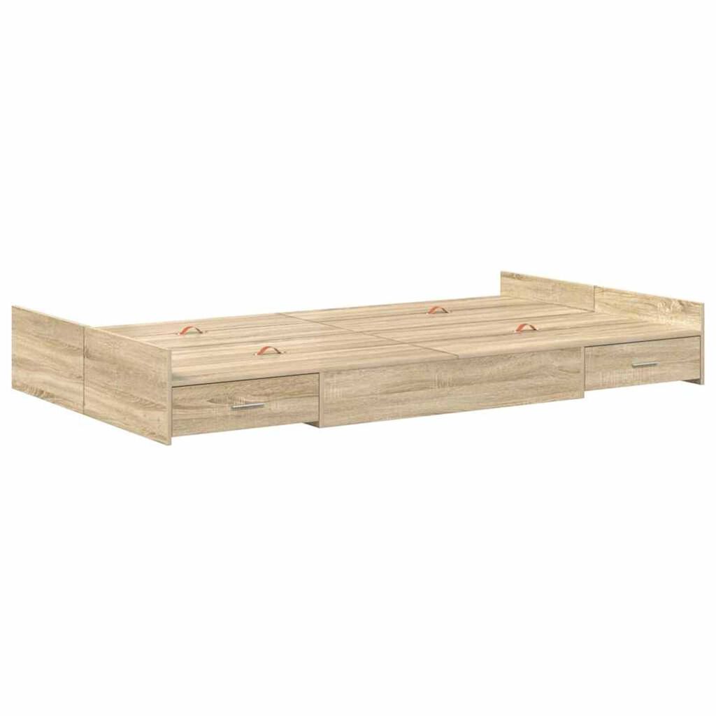vidaXL Κρεβάτι με αποθηκευτικό χώρο Sonoma Δρυς 120 x 190 cm