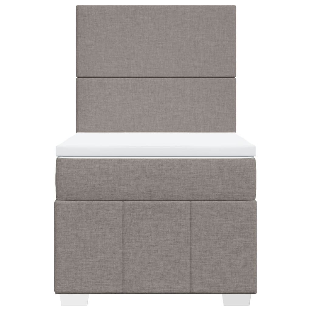 vidaXL Κρεβάτι Boxspring με Στρώμα Taupe 100 x 200 εκ. Υφασμάτινο