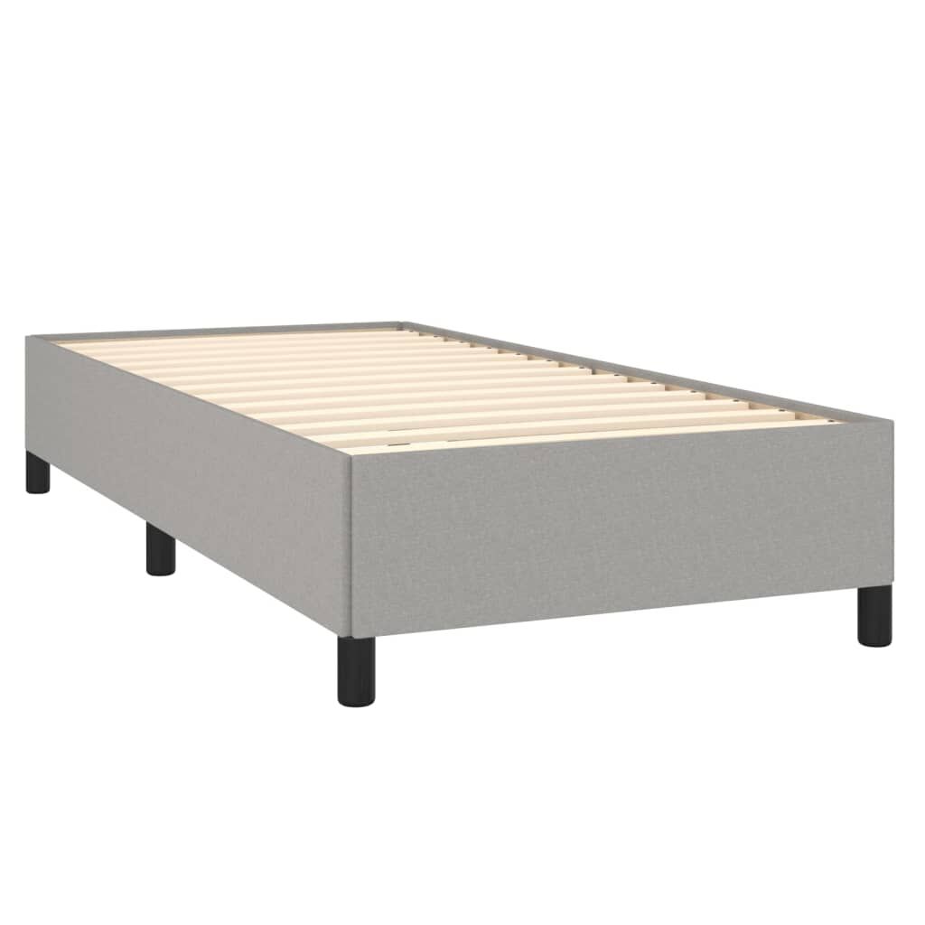 vidaXL Κρεβάτι Boxspring με Στρώμα Ανοιχτό Γκρι 80x200 εκ. Υφασμάτινο