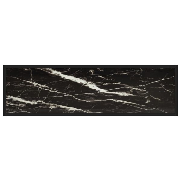 vidaXL Τραπέζι Κονσόλα Μαύρο 120 x 35 x 75 εκ. από Ψημένο Γυαλί