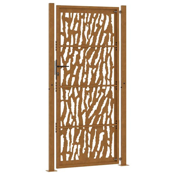 vidaXL Πύλη κήπου 105x205 cm Weathering Steel Trace Design