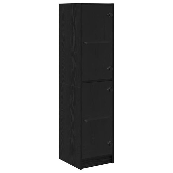 vidaXL Highboard &Mu;&alpha;ύ&rho;&eta; &Omicron;&xi;&upsilon;ά 35 x 37 x 142 &epsilon;&kappa; &Epsilon;&pi;&epsilon;&xi;&epsilon;&rho;&gamma;&alpha;&sigma;&mu;έ&nu;&omicron; &xi;ύ&lambda;&omicron;