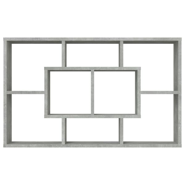 vidaXL Ραφιέρα Τοίχου Γκρι Σκυροδέματος 85x16x52,5 εκ. Επεξεργ. Ξύλο