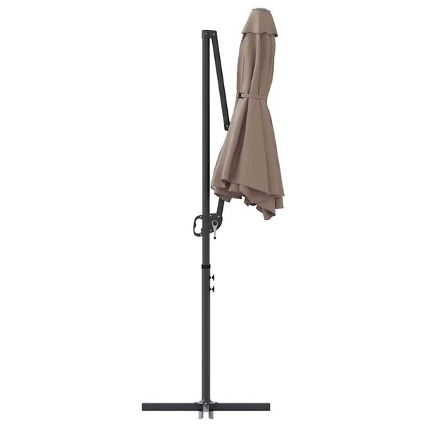 vidaXL Ομπρέλα κήπου τύπου καντίλας Taupe 372 x 198 x 243 εκ