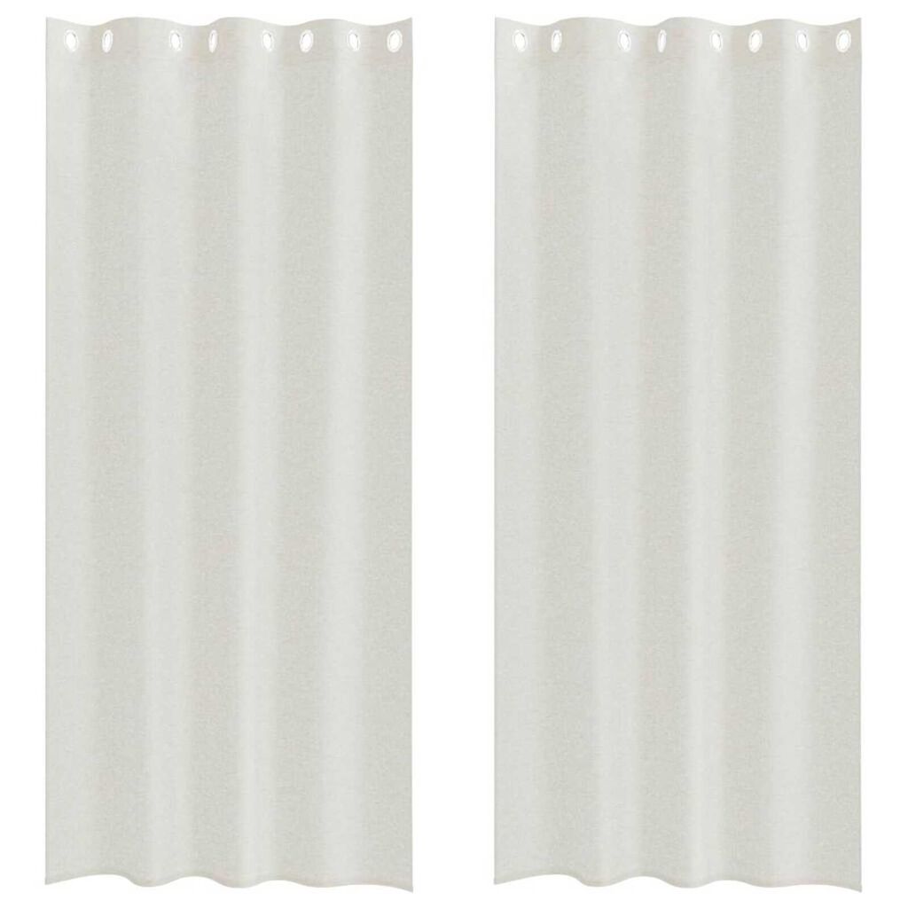 vidaXL Κουρτίνες με κουρτίνες 2 pcs Κρεμ Πολυεστέρας
