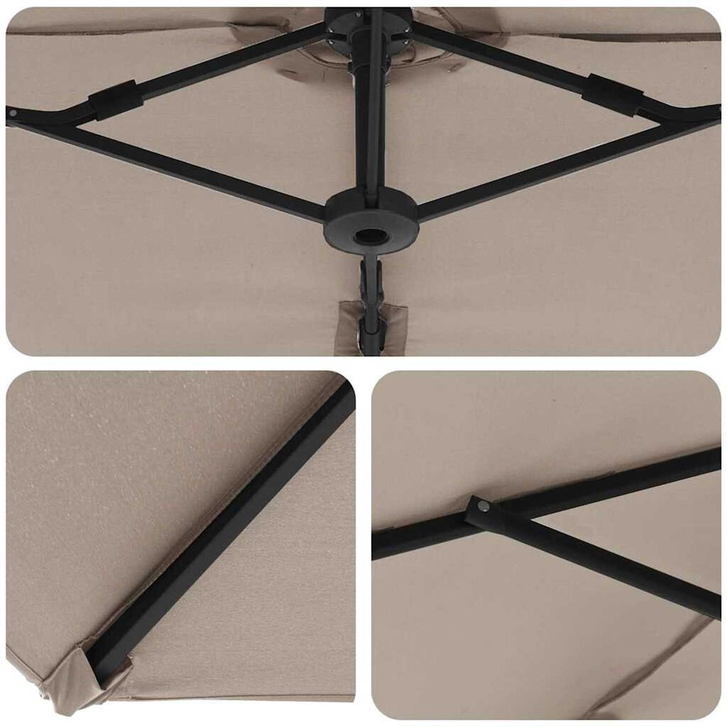vidaXL Ομπρέλα κήπου τύπου καντίλας Taupe 372 x 198 x 243 εκ