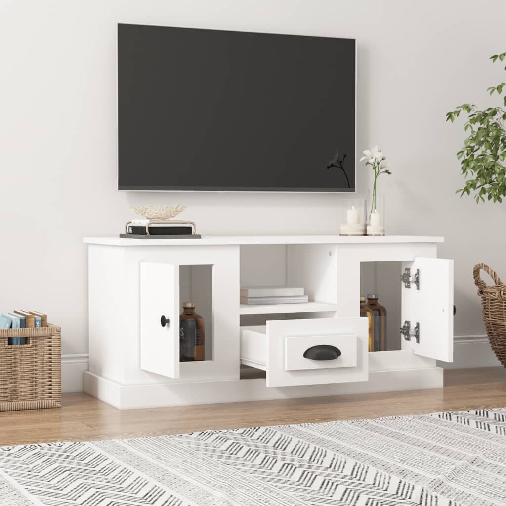vidaXL Έπιπλο Τηλεόρασης Λευκό 100 x 35,5 x 45 εκ. Επεξεργασμένο Ξύλο