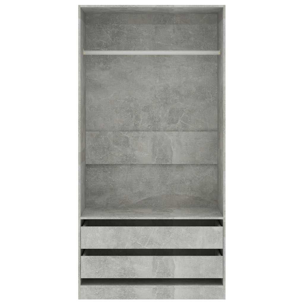 vidaXL Ντουλάπα Γκρι του Σκυροδέματος 100 x 50 x 200 εκ. Επεξ. Ξύλο