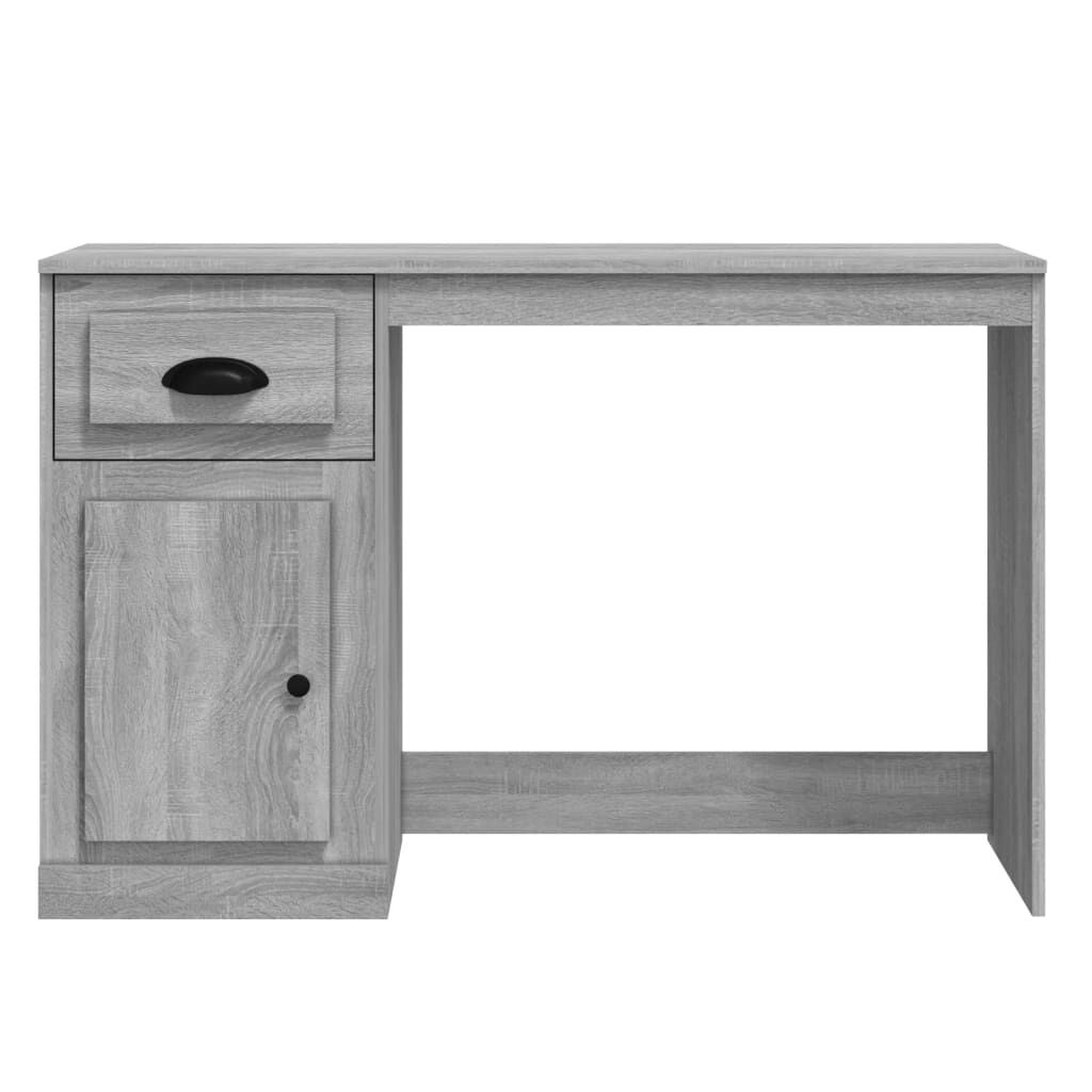 vidaXL Γραφείο με Συρτάρι Γκρι Sonoma 115x50x75 εκ. Επεξεργασμένο Ξύλο