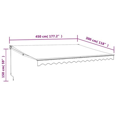 vidaXL Τέντα Πτυσσόμενη Πορτοκαλί/Καφέ 4,5 x 3 μ. Ύφασμα και Αλουμίνιο