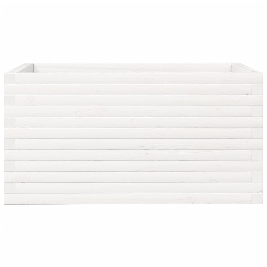 vidaXL Ζαρντινιέρα Κήπου Λευκή 90x60x45,5 εκ. από Μασίφ Ξύλο Πεύκου