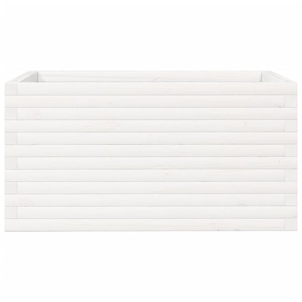 vidaXL Ζαρντινιέρα Κήπου Λευκή 90x60x45,5 εκ. από Μασίφ Ξύλο Πεύκου
