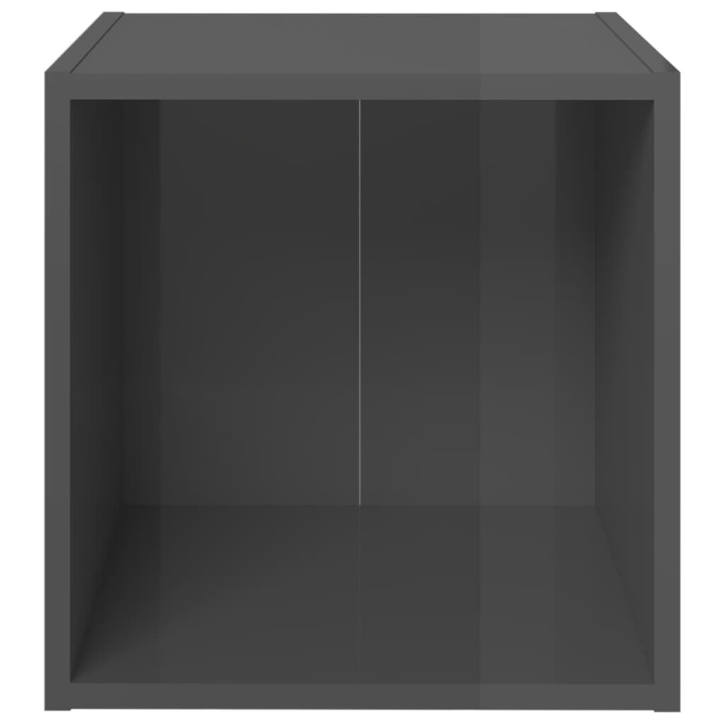 vidaXL Έπιπλα Τηλεόρασης 2 τεμ. Γυαλ. Γκρι 37 x 35 x 37εκ. Επεξ. Ξύλο
