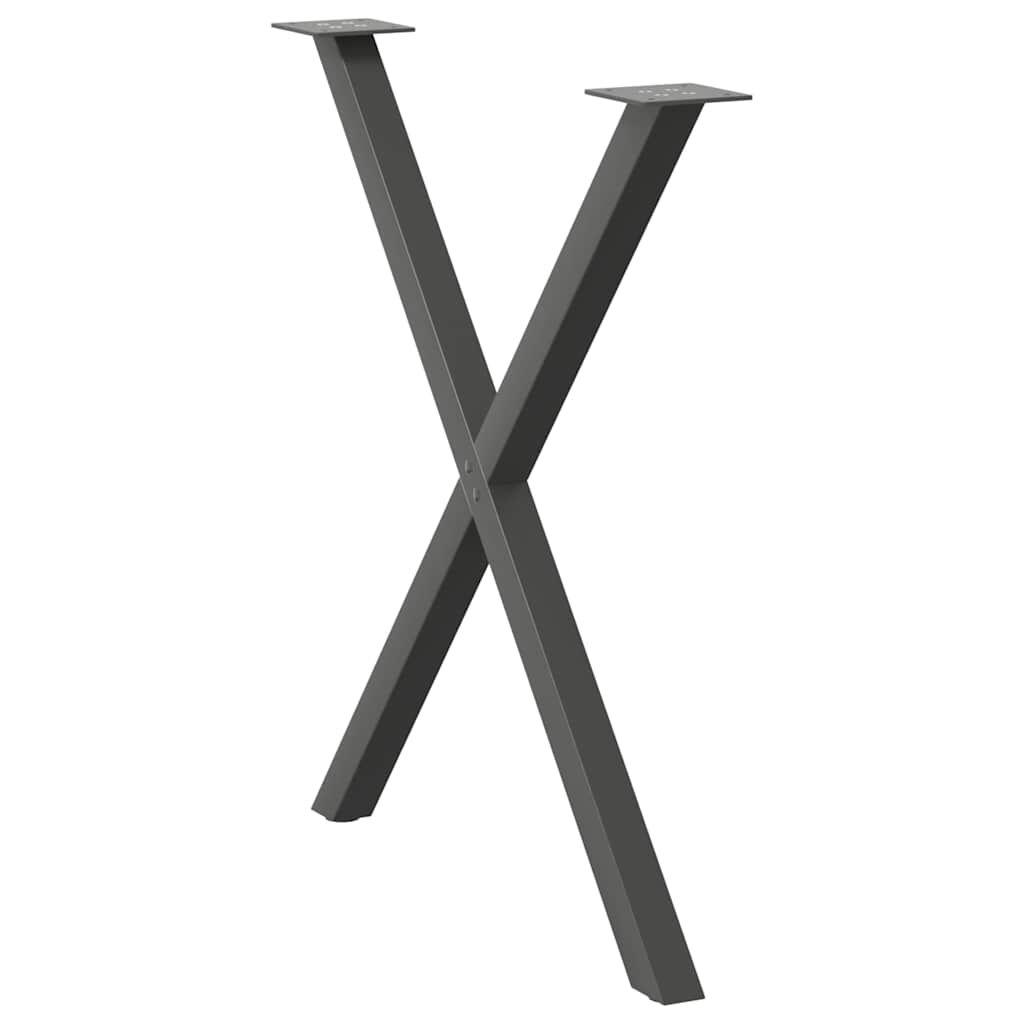 vidaXL Πόδια Τραπεζαρίας σε Σχήμα Χ 2 τεμ. Ανθρακί 70x(72-73) εκ. Ατσάλι