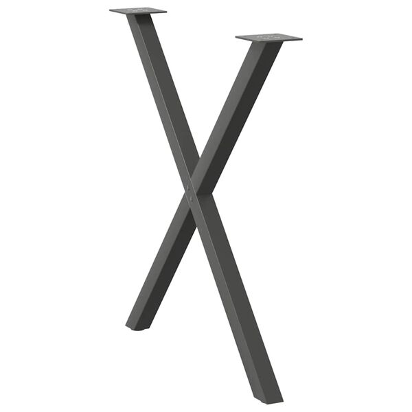 vidaXL Πόδια Τραπεζαρίας σε Σχήμα Χ 2 τεμ. Ανθρακί 70x(72-73) εκ. Ατσάλι