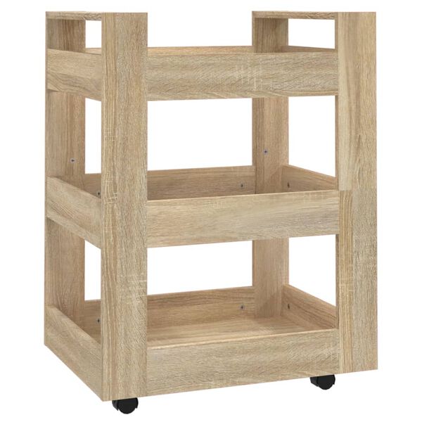 vidaXL Τρόλεϊ Κουζίνας Sonoma δρυς 60x45x80 εκ. από Επεξεργασμένο Ξύλο