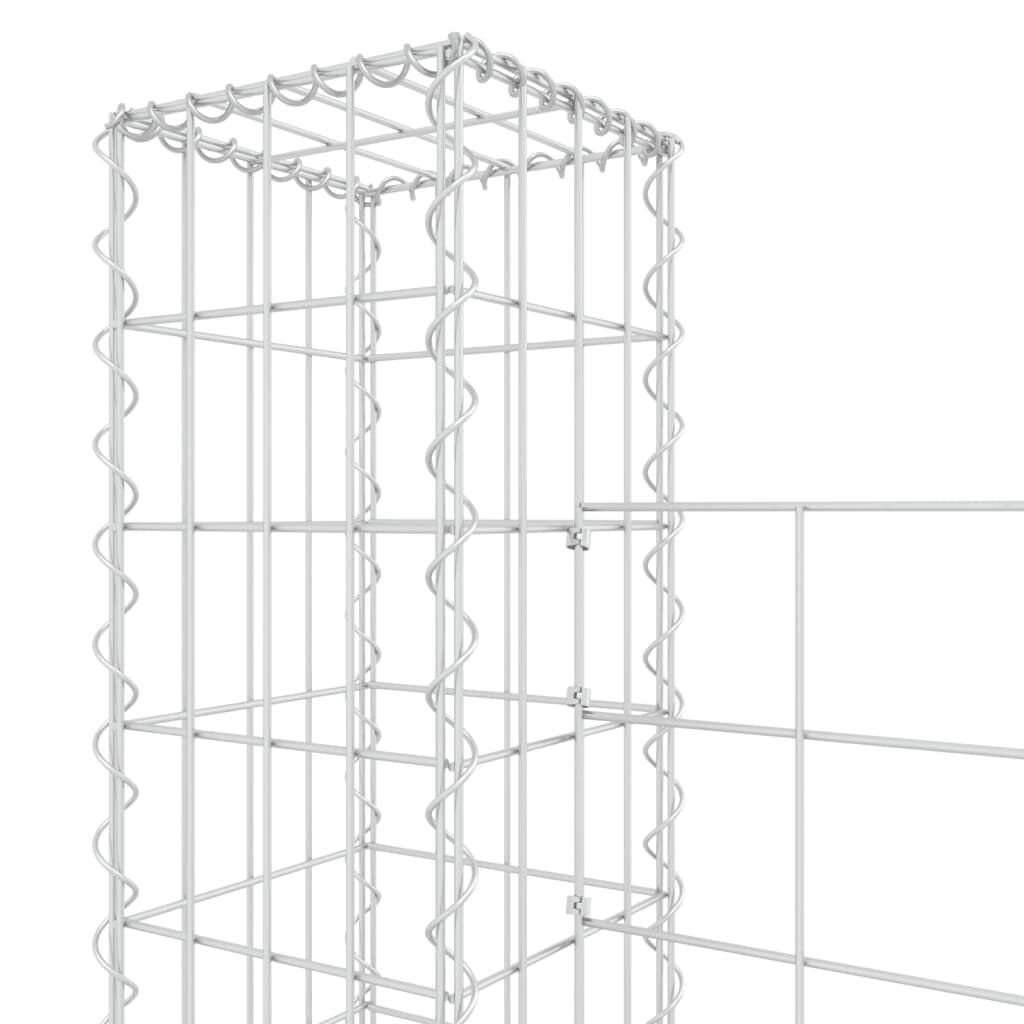 vidaXL Συρματοκιβώτιο σε U Σχήμα με 6 Στύλους 620x20x150 εκ Σιδερένιο